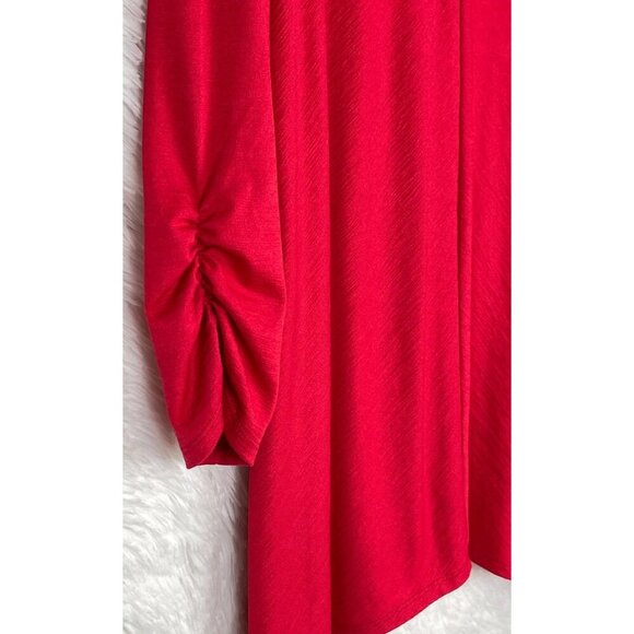 Alyx Medium Red 3/4 Sleeve Sharkbite Top Criss Cross Neck - Picture 2 of 9